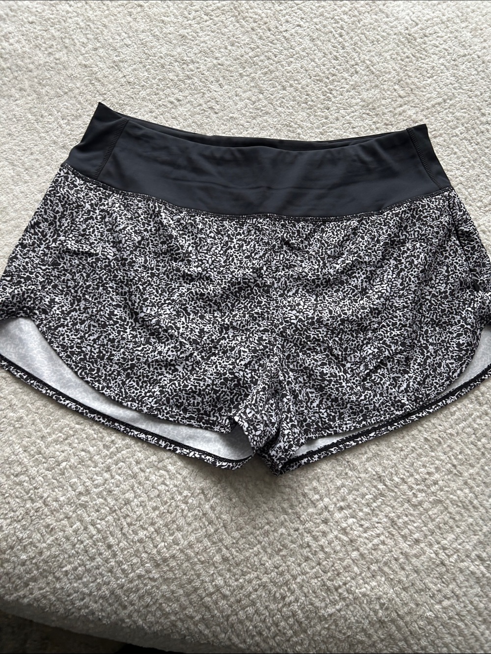 Mondetta Black & White Printed Athletic Swim Shorts